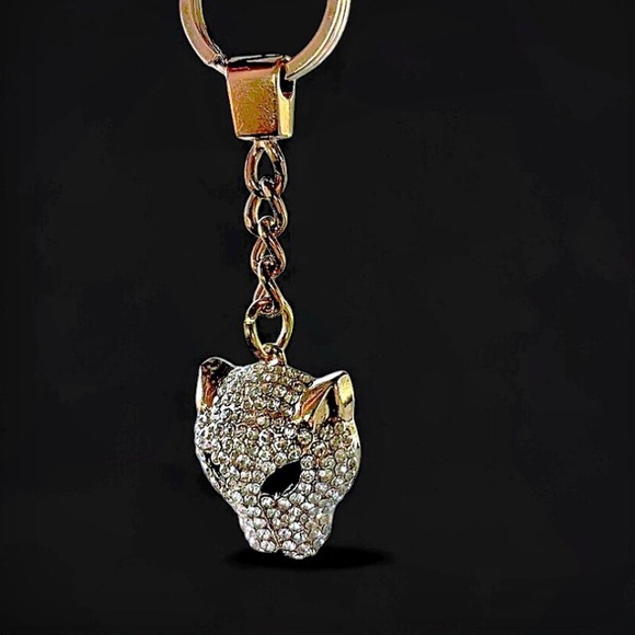 The Unbranded Brand Accessories - Rhinestone Encrusted Panthere Pendant/ Keychain/ Bag Charm